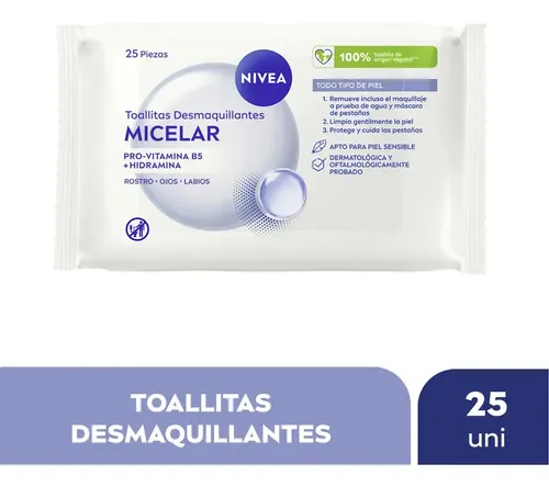 NIVEA Toallitas Desmaquillantes 3 en 1 25 unds