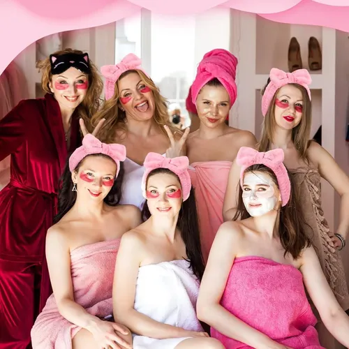 50 Bandas De Spa Rosa Wavyknot Con Lazo Desmontable