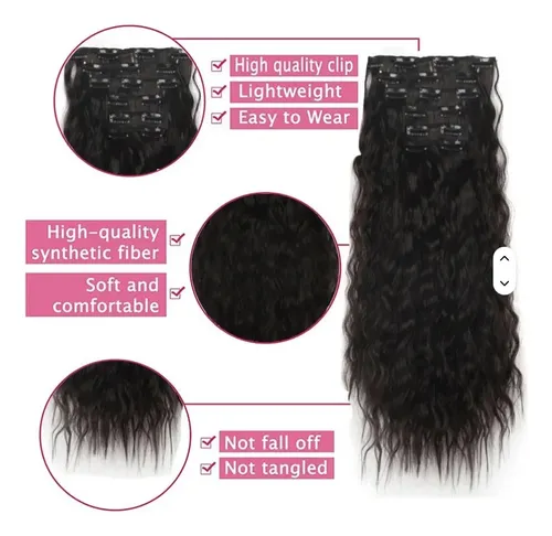 Cortina De Cabello Orgánico 6 Piezas Con Movimiento Ondas