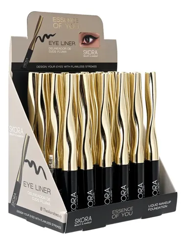 Delineador Líquido Negro Ojos Pluma Skora Caja 24 Unidades
