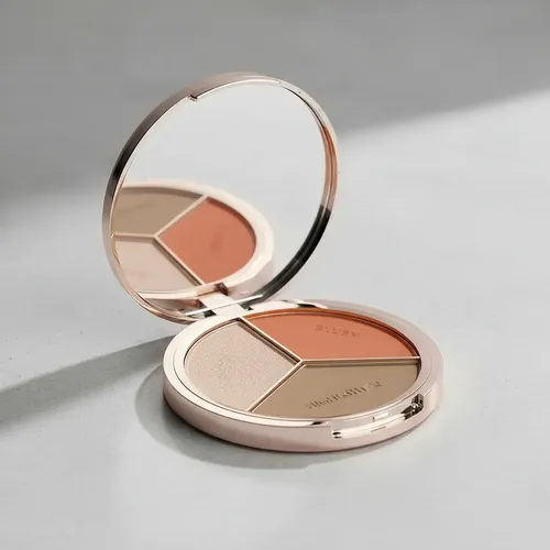 Paleta Maquillaje City Girl Contorno Rubor Iluminador Con Espejo 3 Tonos