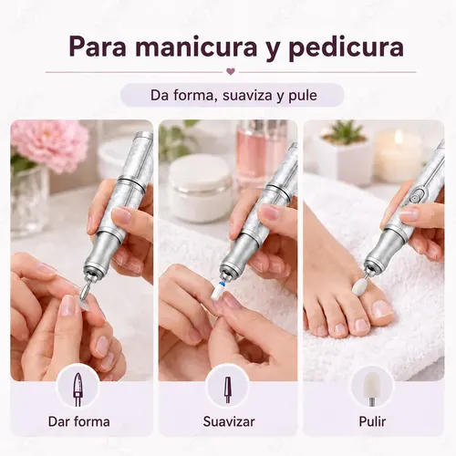 @. Pulidor Esmeril Manicure Pedicure Gel Acrílico Portátil