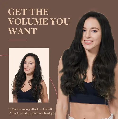 Extensiones De Cabello Natural Negro,120g, 7unid