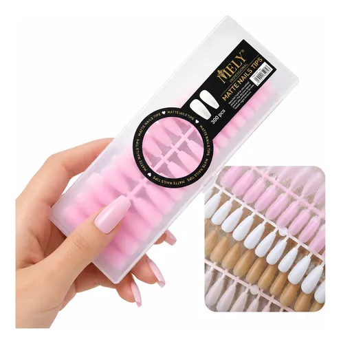 Tips Mely X 300 Matte Color  Nude Rosa Bebe Press On  Fc