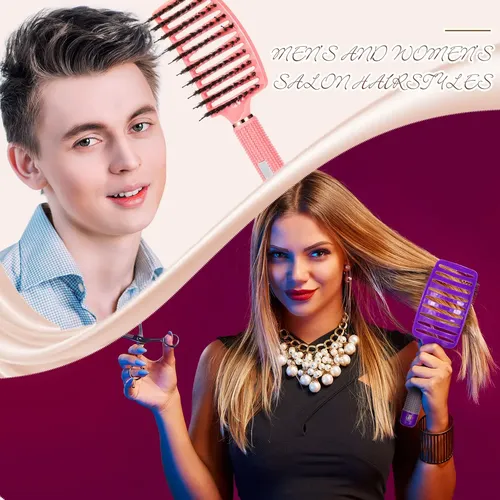 Cepillos Para El Cabello Cunhill Boar Bristle, Curvados Y Ve