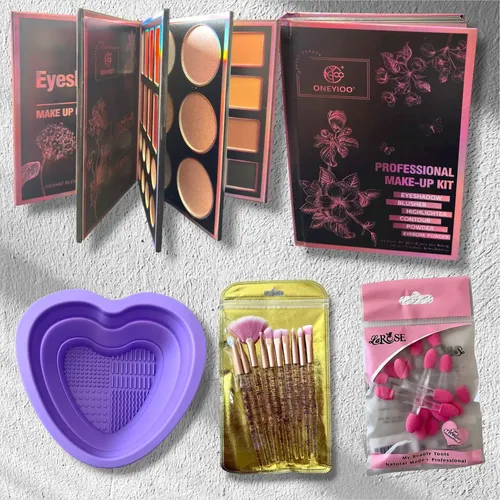 Kit De Maquillaje Profesional Libro 55 Colores +brochas