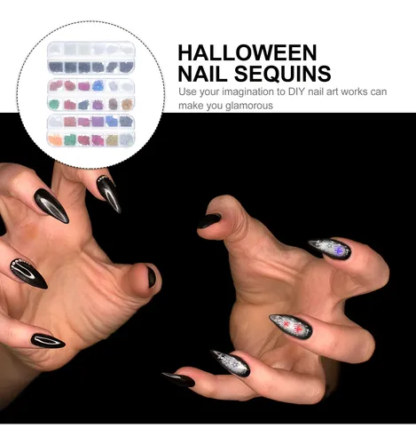 Set De 3 Stickers De Uñas De Halloween Temáticos De Terror