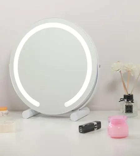 Espejo De Maquillaje Touch Led Dimmer Usb 30cm 360° 3 Luces