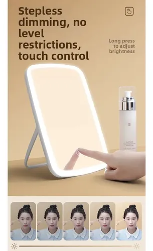 Espejo Maquillaje Led Plegable Portátil Estilo Ins
