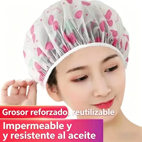 6 Gorros De Baño Elásticos Reutilizables E Impermeables