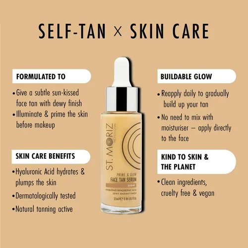 Sérum Bronceador Facial Con Ácido Hialurónico De St. Moriz,