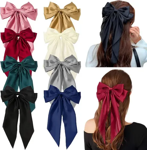 Corbata De Satén Para El Pelo, 8 Unidades, Para Adultos Y Ni