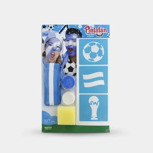 Kit Maquillaje Argentina Fútbol Mundial Pintafan Esponja