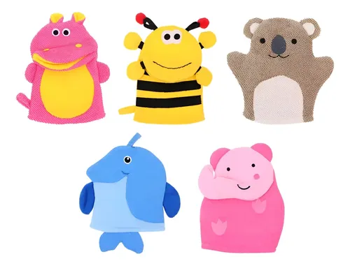 5 Guantes De Baño Exfoliantes Vintorky Para Niños