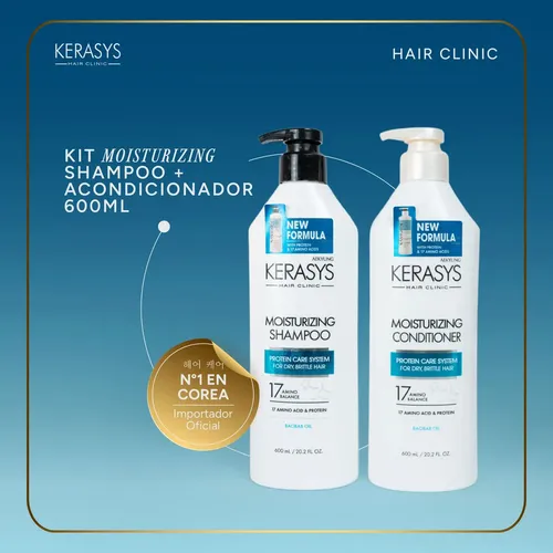 Kerasys Kit Shampoo + Acondicionador Hidratante 600 Ml