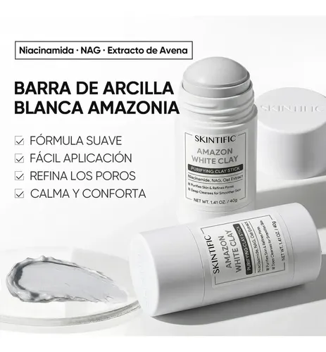 Askintific Mascarilla Facial De Arcilla Blanca En Barra,