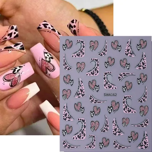 Adhesivos Para Uñas Zaskhld Con Estampado De Leopardo De San