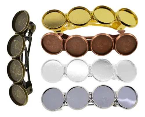 5 Pinzas Para El Pelo Con Bisel, Broches En Blanco, Joyas