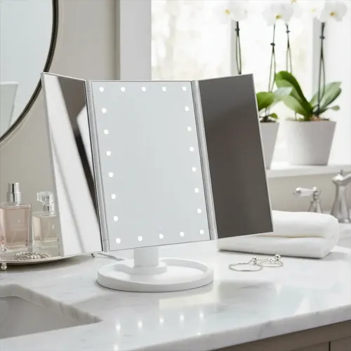 Maquillaje Tríptico Iluminación Led Portátil Base Reforzada