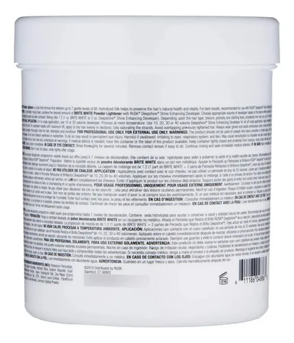 Aclarador En Polvo Rusk Deepshine Brite White, 500 Ml, 7 Niv