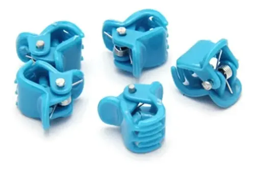 Mini Hebillas Celeste Iko Shop Pack 100 Broches Plástico Ganchos