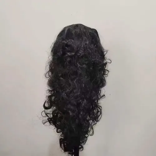 Peluca Sintética Holgada Para Hombre, Rizada, Negra Natural