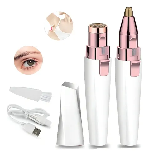 Depilador 2 En 1 USB Recargable Cejas Facial Mujer Iluminación LED Blanca