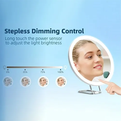 Espelho De Aumento 30x Com Suporte De Mesa Led Portátil Leve