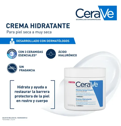 Crema Hidratante Cerave para piel seca a muy seca 454g