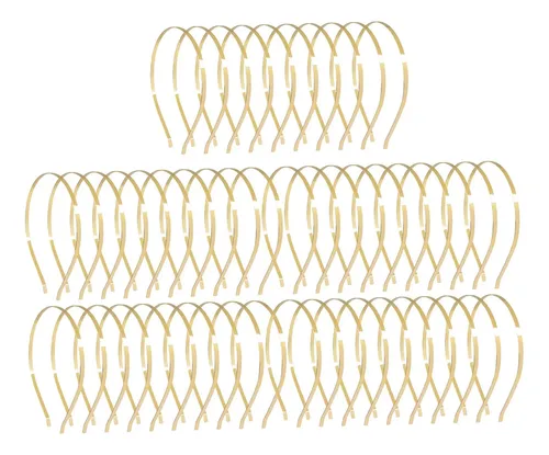 Diadema De Metal Con Base En Blanco, Flexible, Lisa, Oro