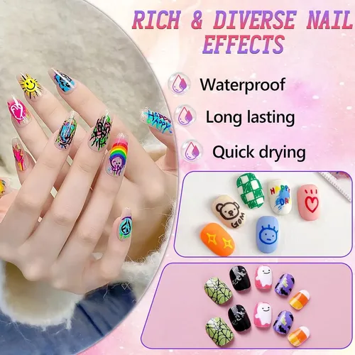 Set 12 Marcadores Para Uñas Colores Secado Rápido