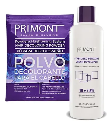 Polvo Decolorante + Oxidante 900ml- Primont Kit Decoloración