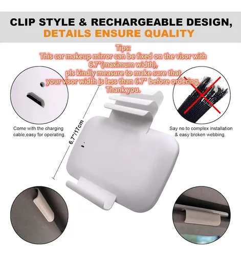 Espejo Extensible Para Auto Con Luz