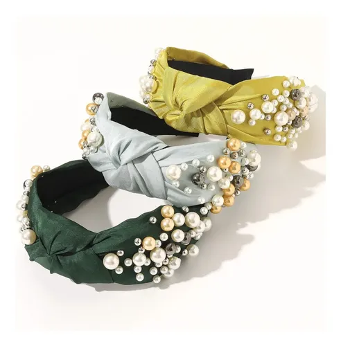 6 Diademas Para Mujer Acolchadas Con Perlas
