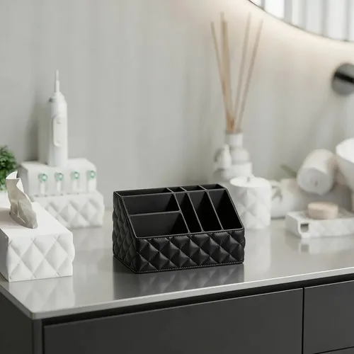 Organizador Inflable Maquillaje Cremas Escritorio Oficina Negro