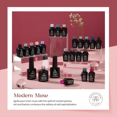 Kit De Esmalte En Gel Beetles Musa Moderna 20 Colores 5ml
