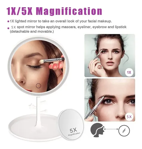 Espejos De Maquillaje Y Baño Regulables Con Luces Led H