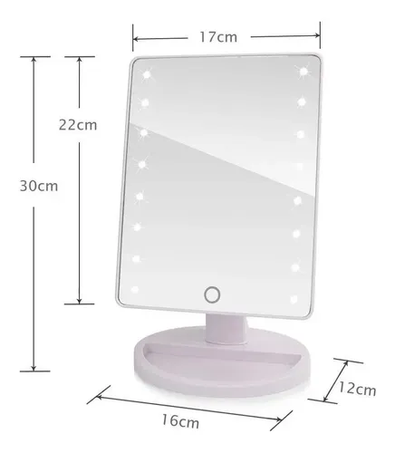 Espejo Para Maquillaje Luces Led Giratorio Touch Screen
