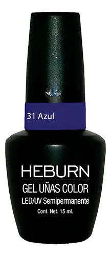 Esmalte Gel Led/uv 31 Azul Cremoso Semipermanente Heburn