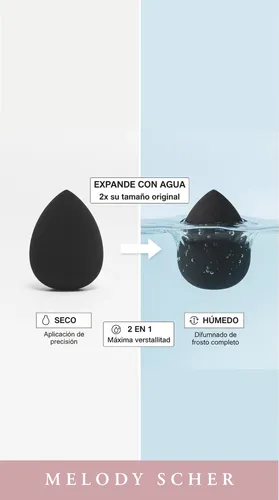 Esponja Oval Maquillaje Melody Scher Difumina Base Precisión