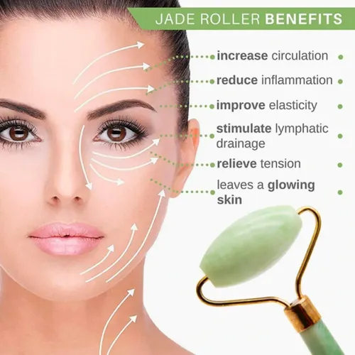 Masajeador Facial Corporal Rodillo Roller Piedra Jade