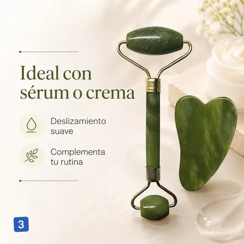 Masajeadores Gua Sha Y Roller Facial Piedra Natural