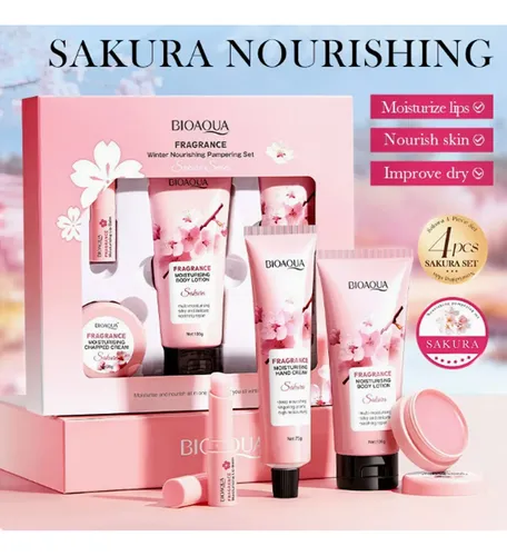 Set Cuidado Corporal Bioaqua Loción Crema Manos Labios