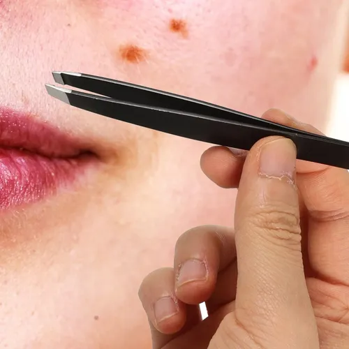 Pinza Para Cejas Y Pestañas Postizas Acero Inoxidable