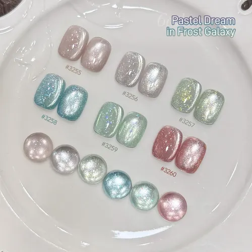 Set 6 Esmaltes Gel Con Imán Cat Eye Gaoy Frost Galaxy