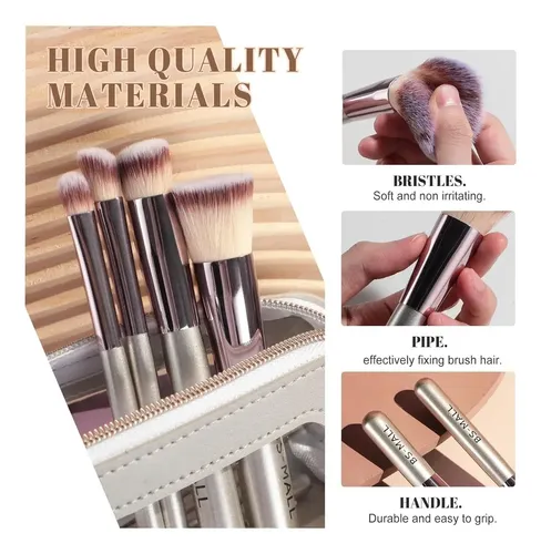 Juego De 14 Brochas De Maquillaje De Viaje Con Estuche