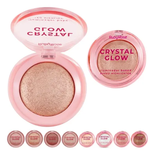 Ruby Rose Iluminador Compacto Crystal Glow 3-peach Glam