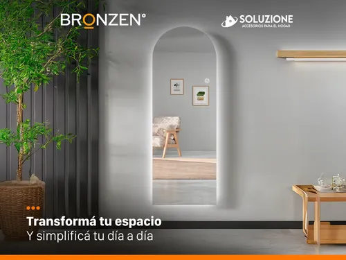 Espejo Forma Medio Premium Luz Led Trasera 165 X 60 Cm
