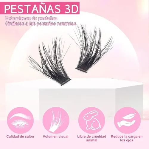 Kit Completo Extensiones De Pestañas En Casa 480 Clusters
