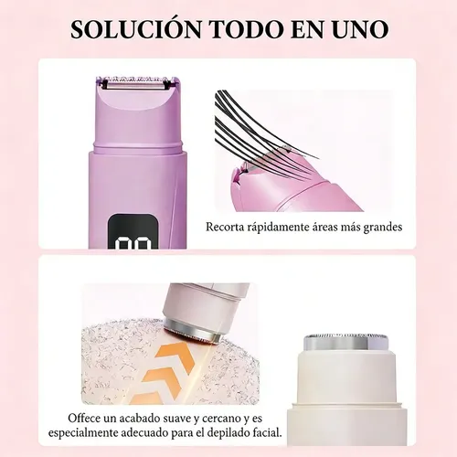 Depiladora Eléctrica Recargable Con Pantalla Led 3 En 1